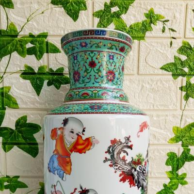 Bình cắm hoa - trang trí nhà cửa họa tiết Tiểu Đồng Du Xuân